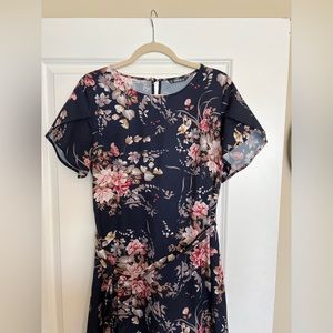 Shein Floral Spilt Sleeve Mini Dress with Tie Belt